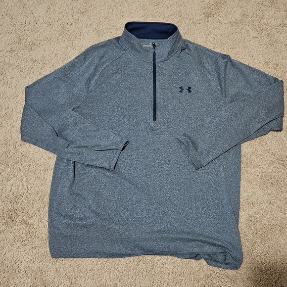Under Armour Other - Under Armour Blue Long Sleeve 3/4 Zip Heat Gear Loose Fit Mens XL NWOT